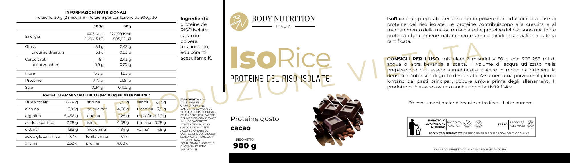 IsoRice - Proteine del riso isolate