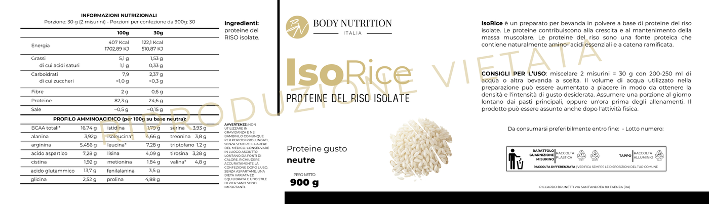 IsoRice - Proteine del riso isolate
