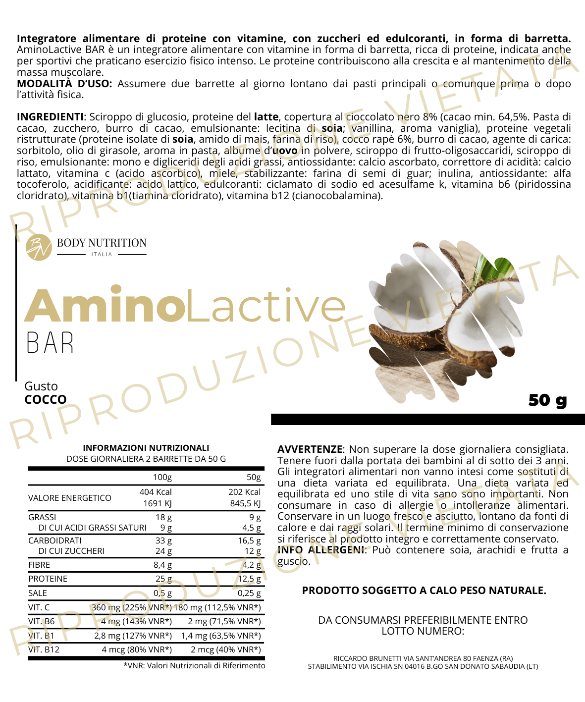Coconut AminoLactive Bar 